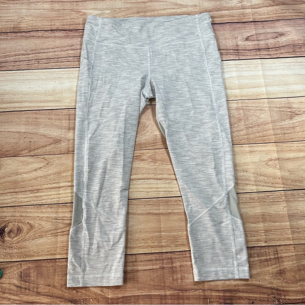 Lululemon Pace Rival Crop Leggings Pants‎ Seal Grey 22” Women’s Size 10